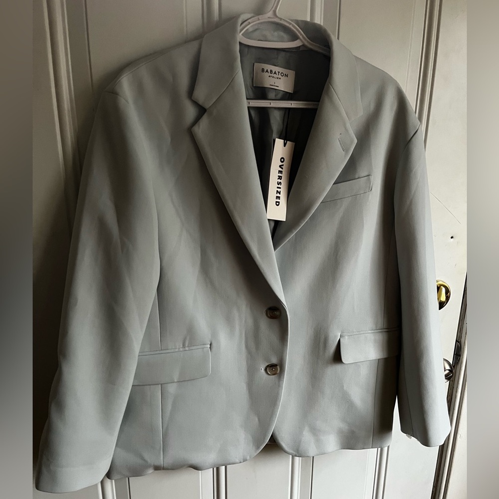 Babaton Oversized Light Gray Blazer